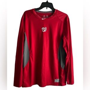 Nike Pro Washington Nationals Combat Dri-Fit Shirt Men's long sleeve size Large